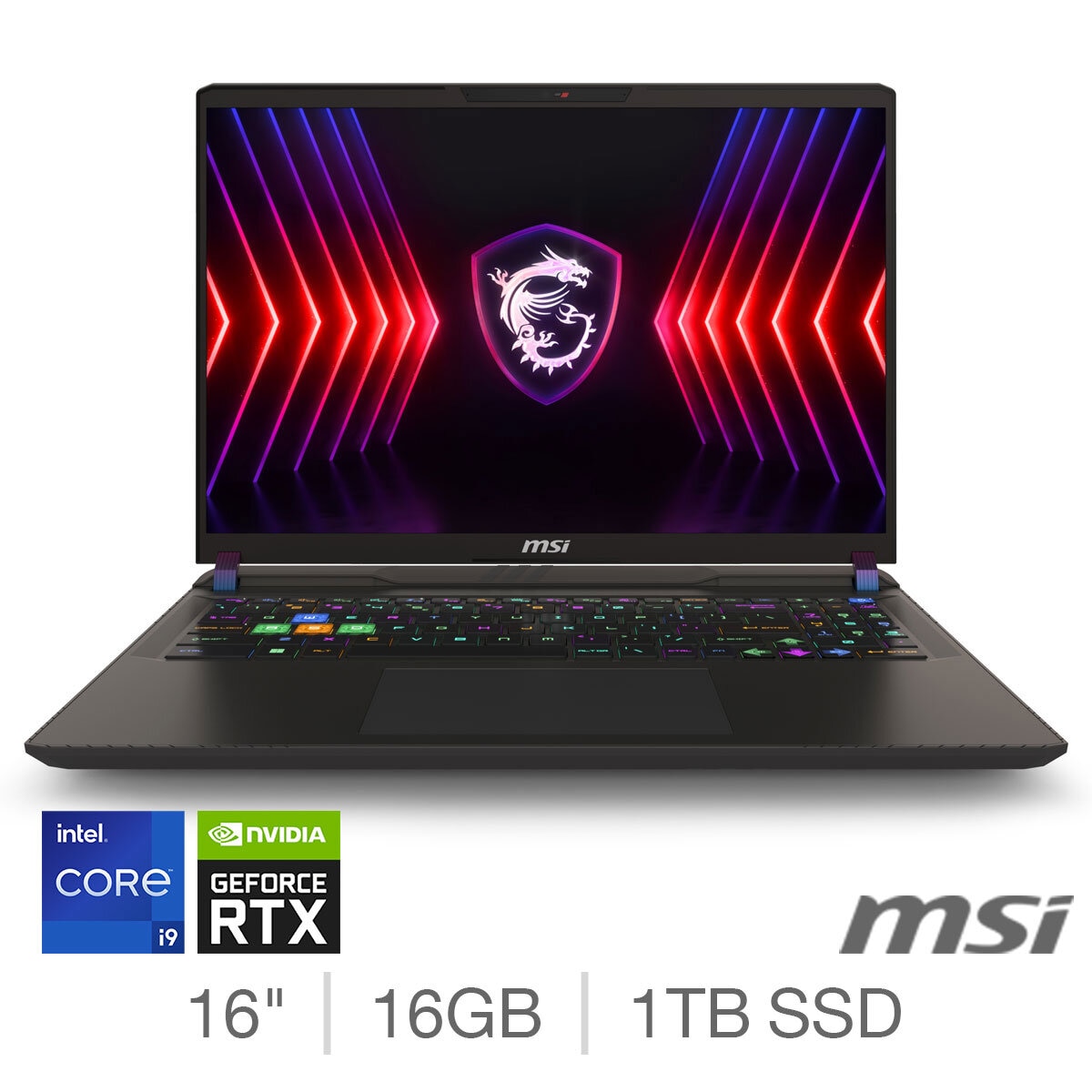 MSI Vector, Intel Core i9, 16GB RAM, 1TB SSD, NVIDIA GeForce RTX 4080, 16 Inch Gaming Laptop