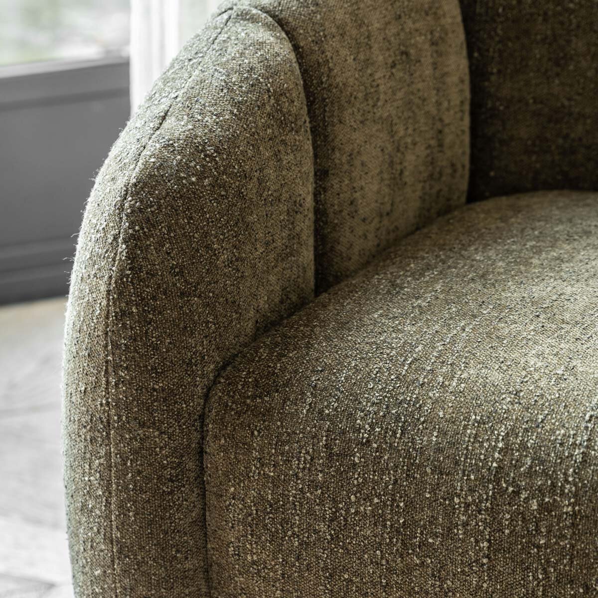 Gallery Atella Moss Green Bouclé Tub Chair