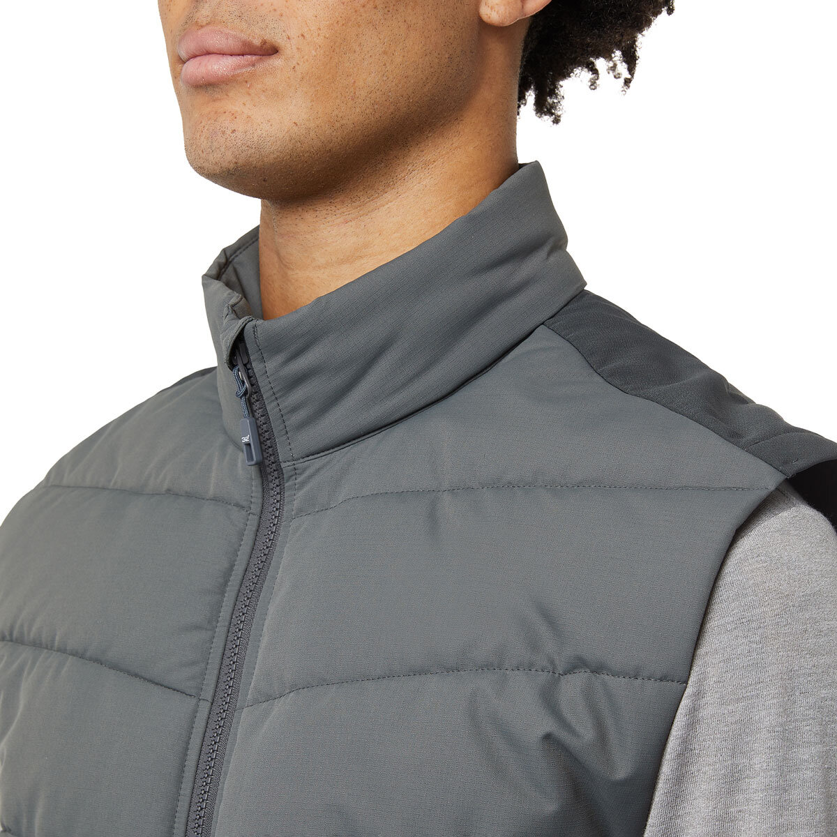 32 Degrees Mens Mixed Media Vest in Grey