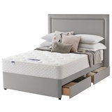 Silentnight Miracoil Memory Cushion Top Mattress & Divan In Grey, Small ...