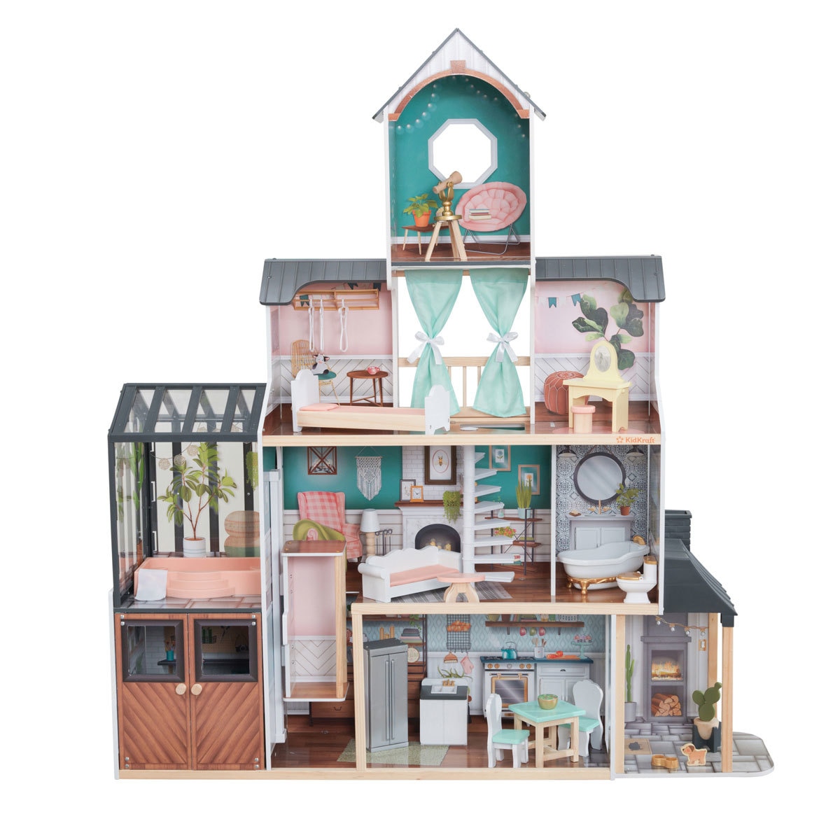 KidKraft Celeste Mansion Dollhouse +24 Pieces Of Furniture (3+ Years ...