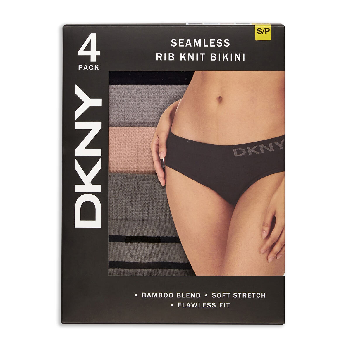 Seamless Litewear Thong - 3 Pack Glow/White/Shell XL by DKNY