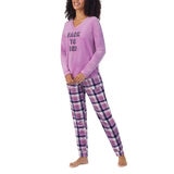 Jane & Bleeker Women's Silky Plush 2 Piece Pyjama Set