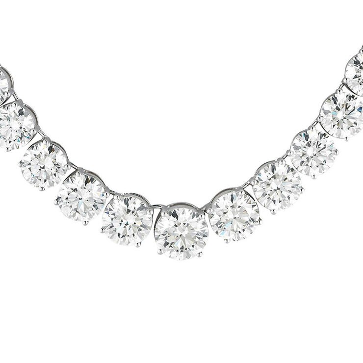 78.19ctw Round Brilliant Cut Diamond Necklace,18ct White Gold | Costco UK