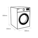 LG  FWV917BTSE, 10.5/7kg, Washer Dryer, E Rated in Black Steel dimensions