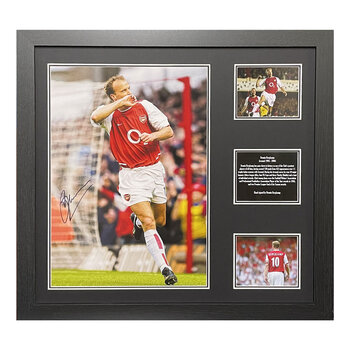 Dennis Bergkamp Signed Framed Arsenal Photograph