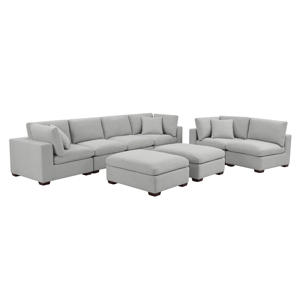 Thomasville Lowell Grey Fabric 8 Piece Modular Sofa Cos