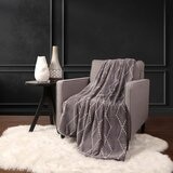 Life Comfort Printed Plush Throw in Grey, 152 x 177 cm