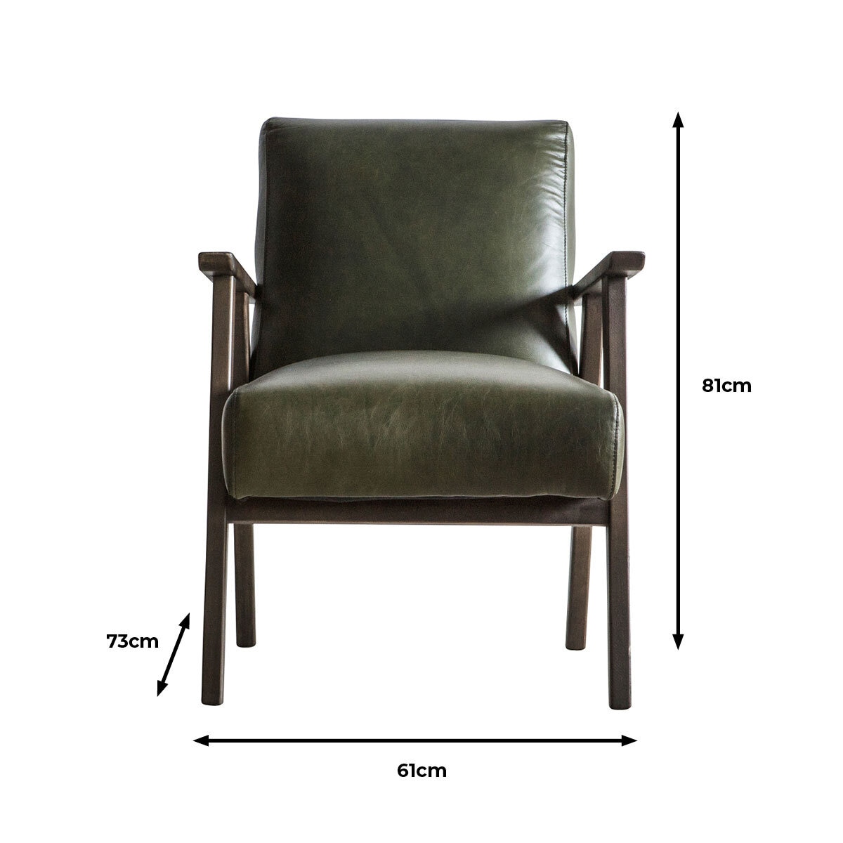 Gallery Neyland Green Leather Armchair