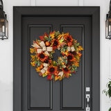 Autumnal 30 Inch (72.6cm) Decorative Wreath - Orange