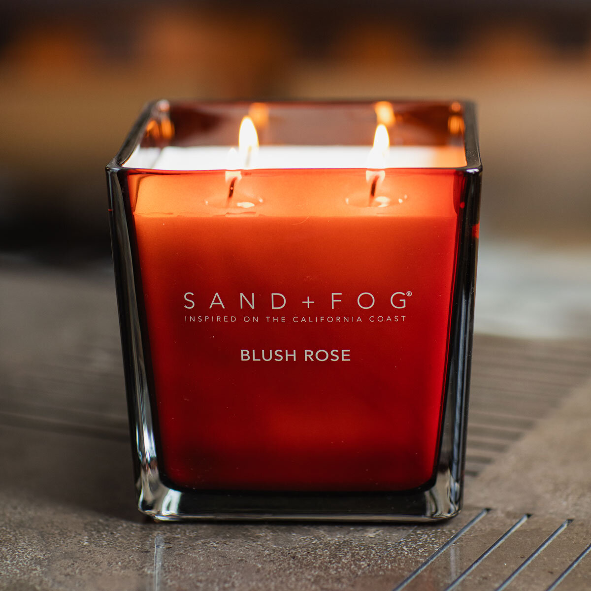 Sand & Fog Square 4 Wick Candle in Blush Rose | Costco UK