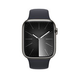 Apple Watch Series 9 GPS + Cellular, 45mm Graphite Stainless Steel Case / Midnight Sport Band M/L, MRMW3QA/A