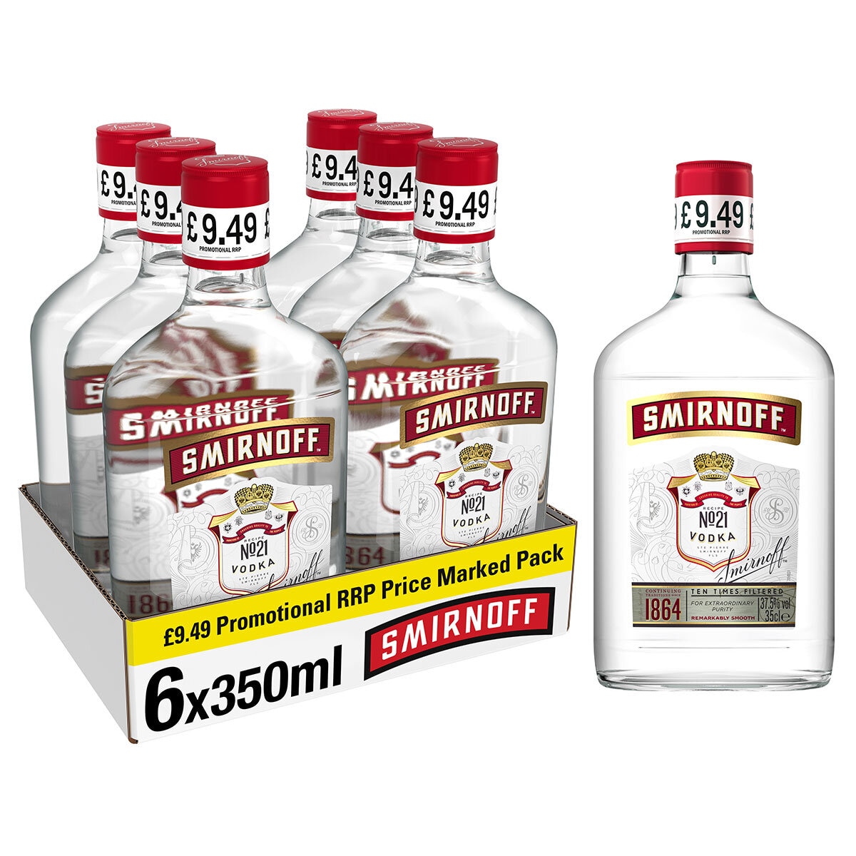 Smirnoff Red Label Vodka PM 9 49 6 X 35cl Costco UK