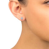 0.70ctw Oval Cut Diamond Halo Stud Earrings, 14ct White Gold