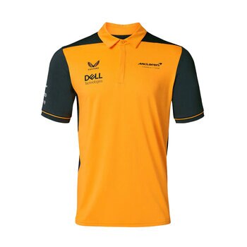 McLaren F1 Team Men's Replica Black & Orange Polo T-Shirt, Size XL