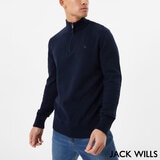 Jack Wills Men's Funnel Neck 1/2 Zip Sweater in Navy