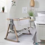 Tutti Bambini CoZee Air Rocking Bedside Crib, Oak & Silver