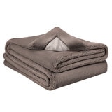 Mon Chateau Foldover Faux Fur Throw in Taupe, 152 x 177 cm