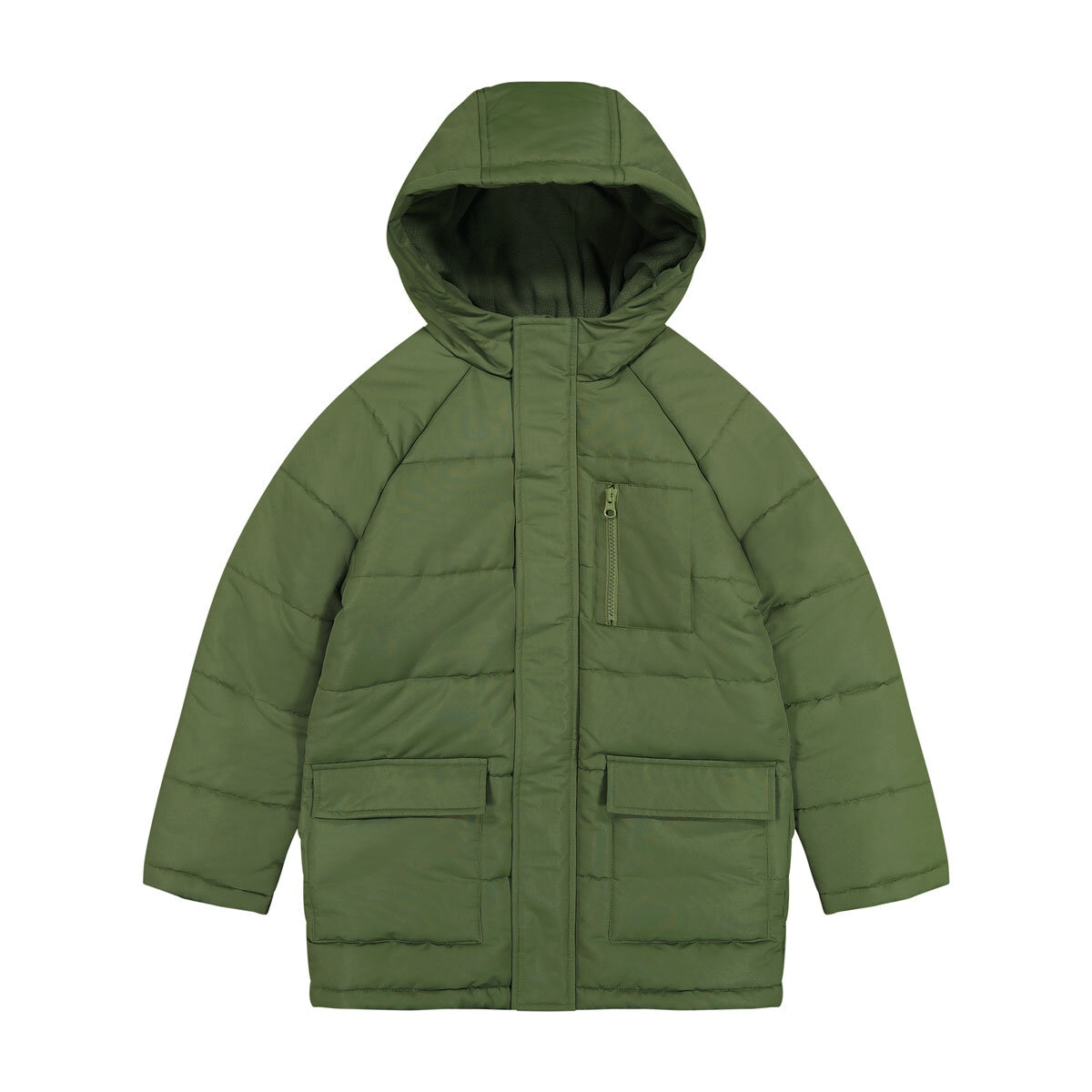 Andy & Evan Boys & Girls Back to School Quilted Parka in Green