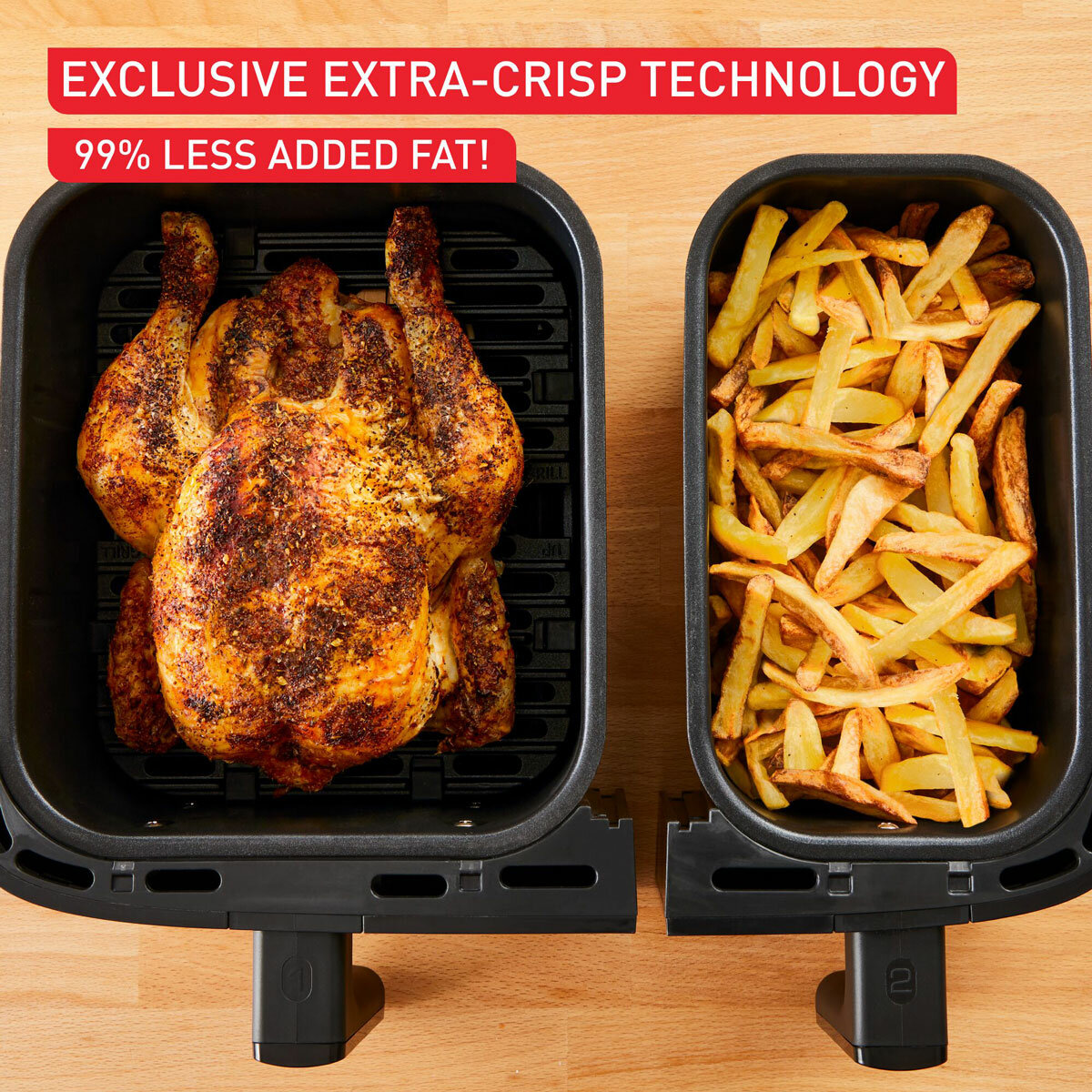 Tefal Easy Fry Dual Air Fryer with extra crisp technology Tefal Easy Fry Dual Air Fryer with extra crisp technology