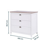 Tutti Bambini Verona Chest Changing Unit, White & Oak