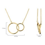 14ct Yellow Gold Interlocking Hoop Necklace