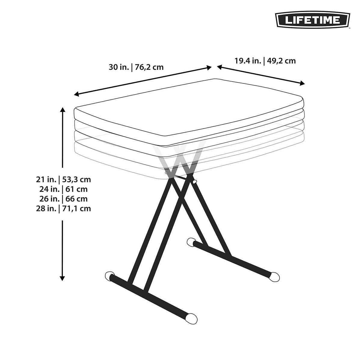 Lifetime 30" (2.5ft) Almond Personal Commercial Table