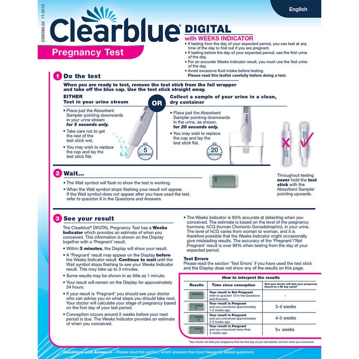 Clearblue Digital Pregnancy Test Sticks, 4 Tests Costco UK