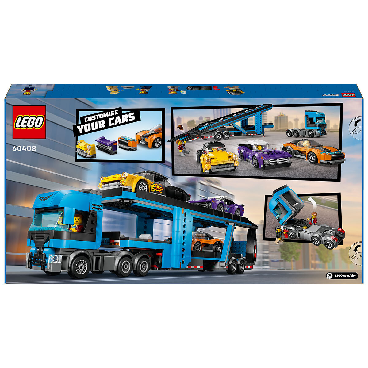 Lego City Car Transporter Truck with Sports Cars Box Image