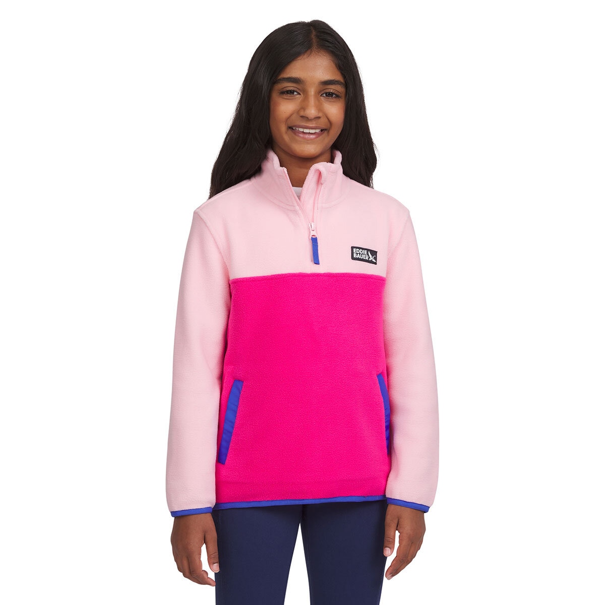 Eddie Bauer Youth Quest Pullover Fleece in Pink