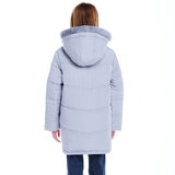 Andy & Evan Boys & Girls Back to School Quilted Parka in Blue with Faux Fur Hood