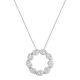 0.87ctw Round Brilliant Cut Diamond Circle Pendant, 18ct White Gold