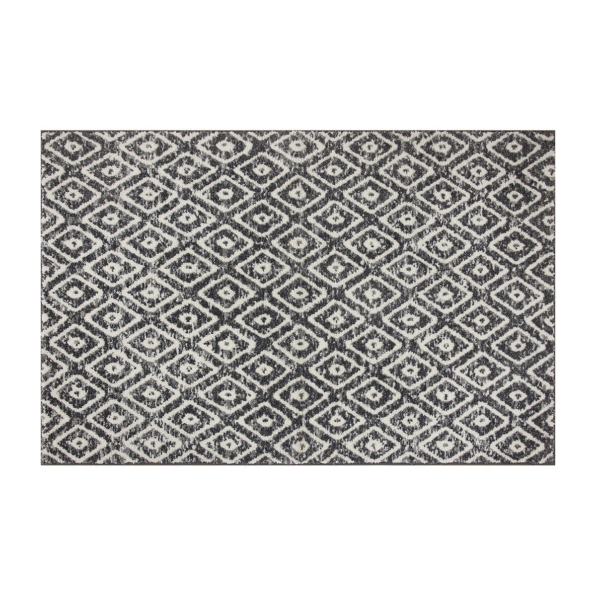 Devgiri Jacquard Rug in Charcoal Ivory