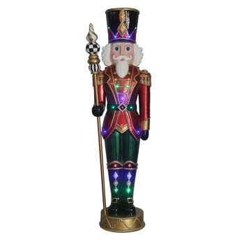 6ft (1.8m) Pre-lit Grand Nutcracker with 25 Colour LED and Music