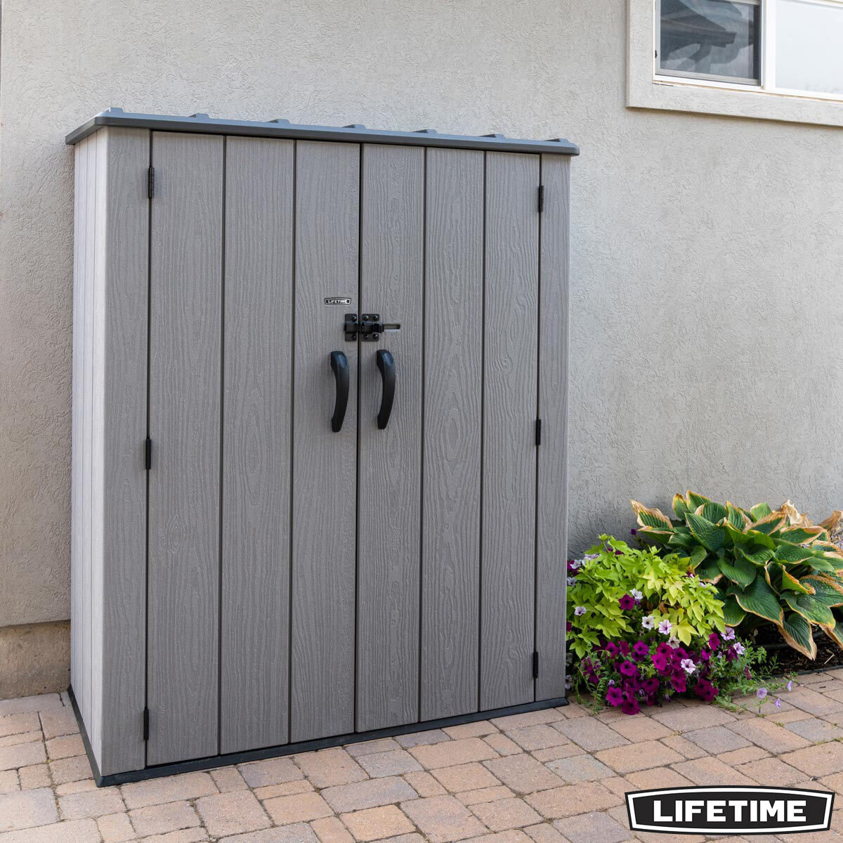 Lifetime 4ft 6" x 2ft 4" (1.4 x 0.7m) Vertical 1,510 Litre Storage Shed with Shelving