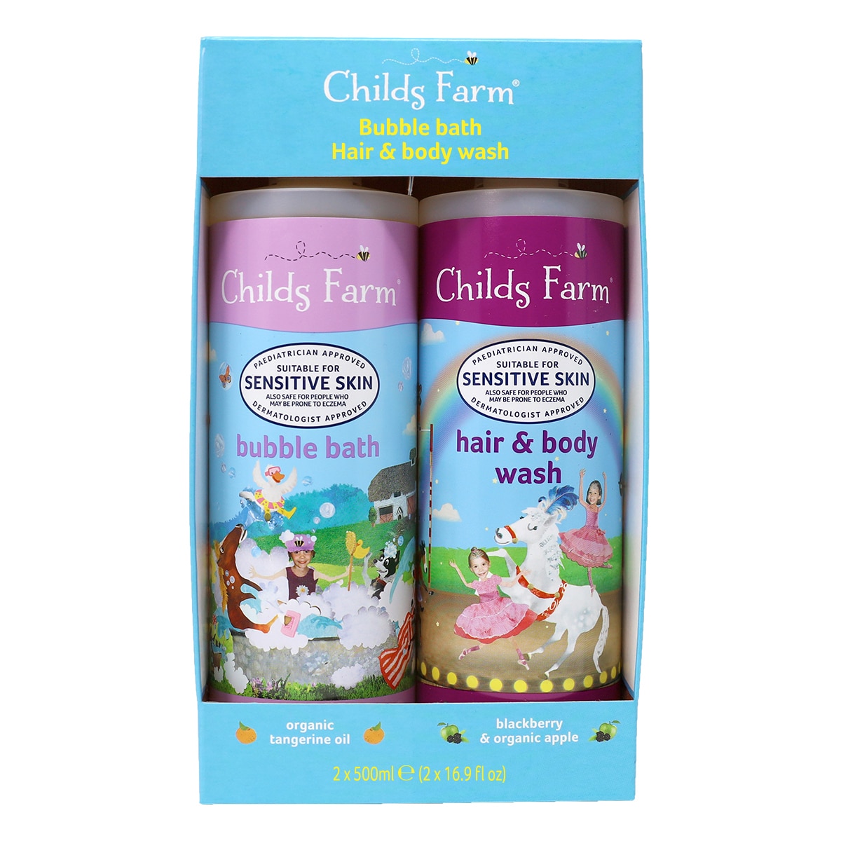 Childs Farm Bubble Bath and Hair & Body Wash, 2 x 500ml in Box