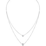 0.33ctw Round Brilliant Cut Diamond Double Layer Pendant, 18ct White Gold