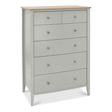 Bentley Designs Whitby Scandi Oak & Grey 4+2 Drawer Chest of Drawers, Side View