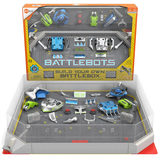 Battlebots boxed image and battlebots open with parts from front