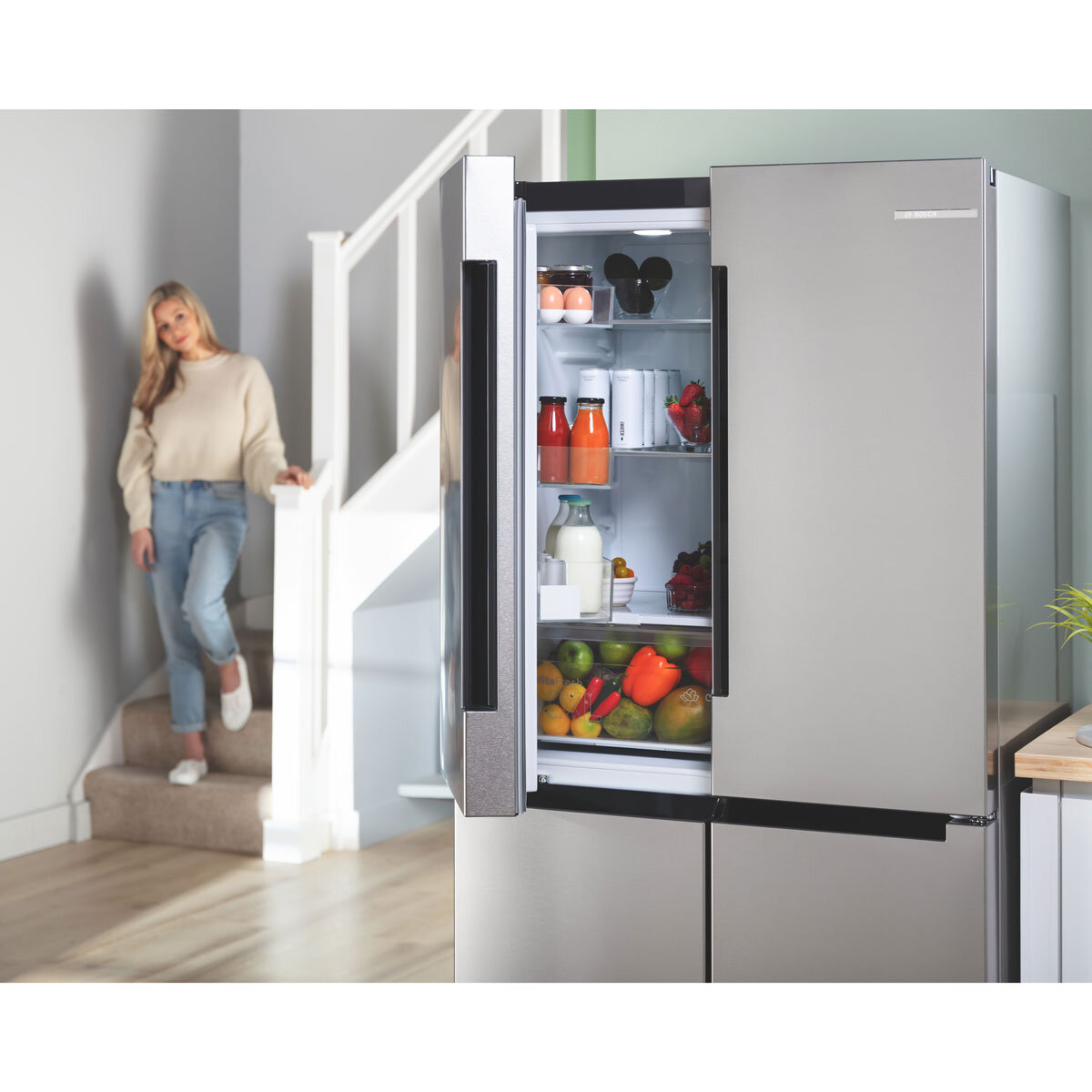 Buy Bosch KFN96VPEAG, Freestanding Fridge Freezer, E Rated in Stainless Steel at Costco.co.uk