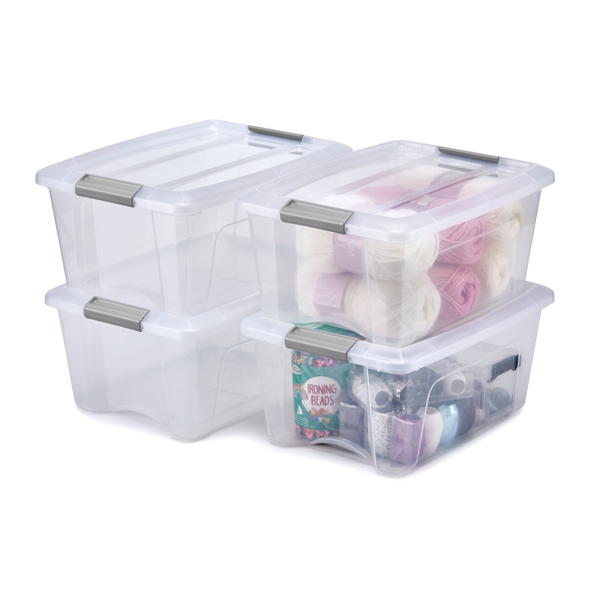 IRIS OHYAMA Storage Box with Lid 15L set of 4 at costco.co.uk