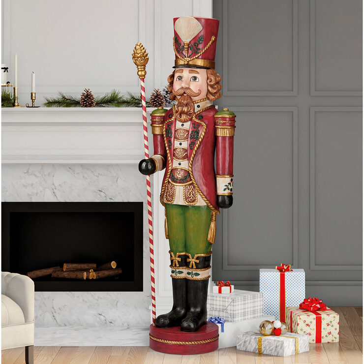 6ft (182.8 cm) Resin Woodlook Indoor/Outdoor Christmas Nutcracker