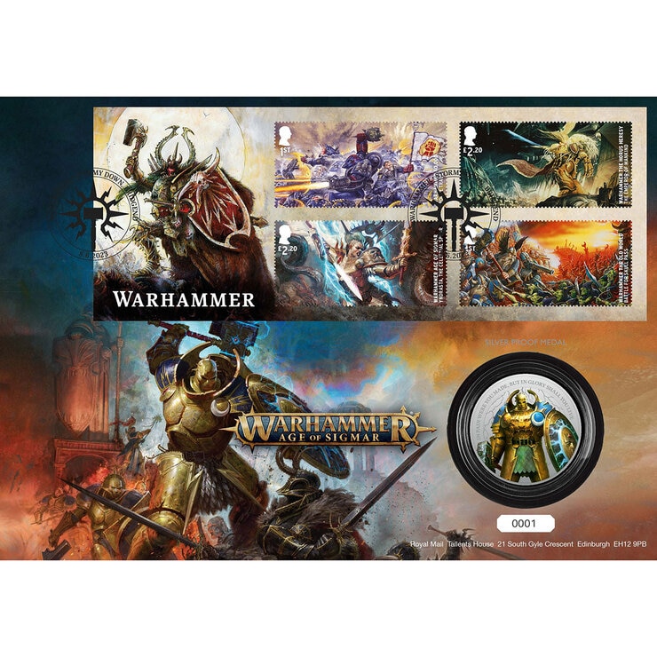 Official Limited Edition Warhammer Age of Sigmar Medal Cover by Royal Mail. Official Limited Edition Warhammer Age of Sigmar Medal Cover by Royal Mail.