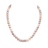 7.5mm Cultured Freshwater Multi Colour Pearl Necklace, 18ct White Gold