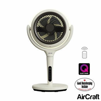 AirCraft LUME MIDI Ultra Quiet Air Circulator Table Fan with Remote & Dimmable Backlight in Stone White AirCraft LUME MIDI Ultra Quiet Air Circulator Table Fan with Remote & Dimmable Backlight in Stone White