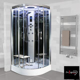 Insignia Diamond 1000mm Quadrant Steam Shower with Chrome Frame