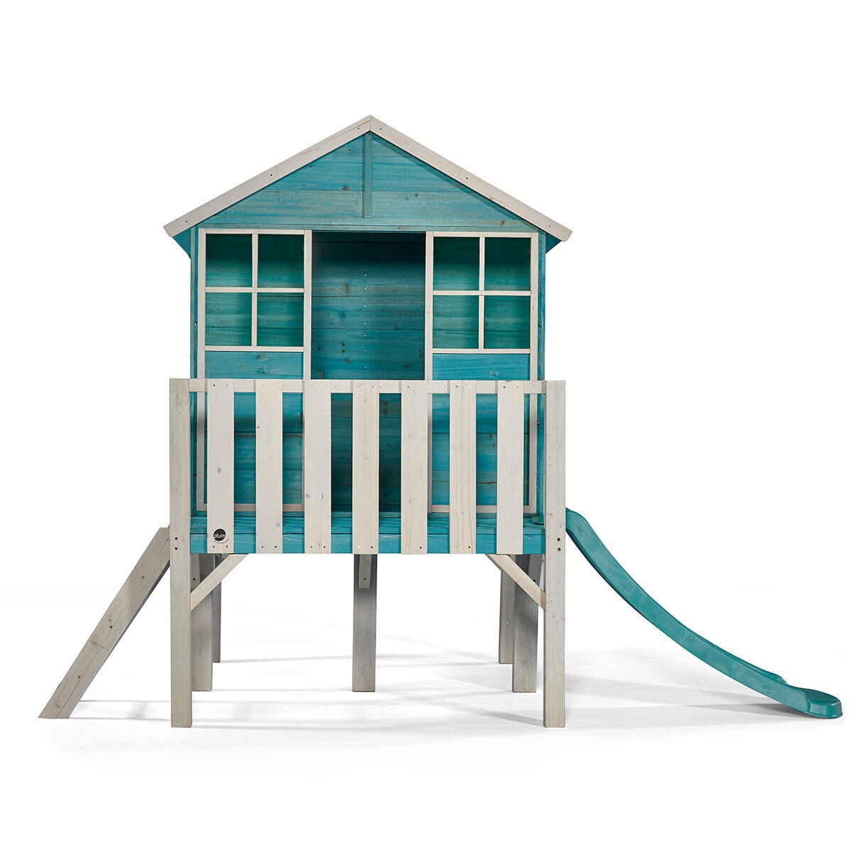 plum wooden playhouse teal