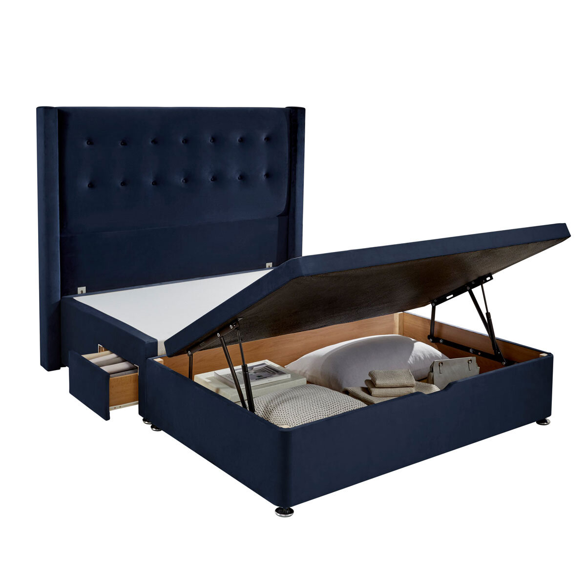 Silentnight half ottoman divan with conti drawer in maritime