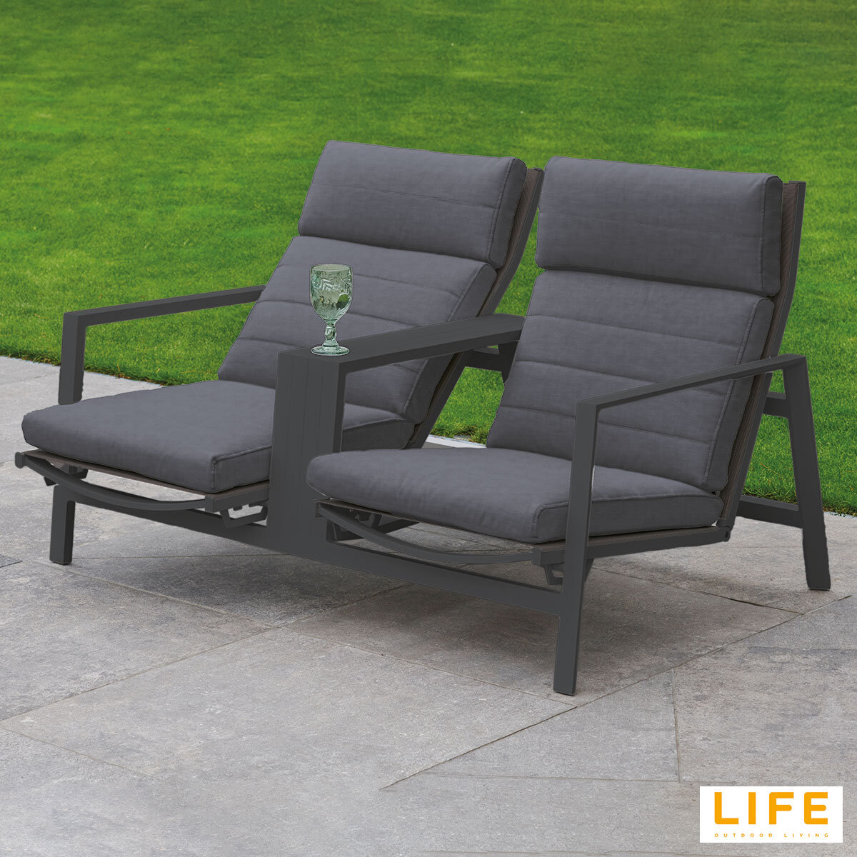 LIFE Outdoor Living Bondi Tete-a-Tete Reclining Patio Set