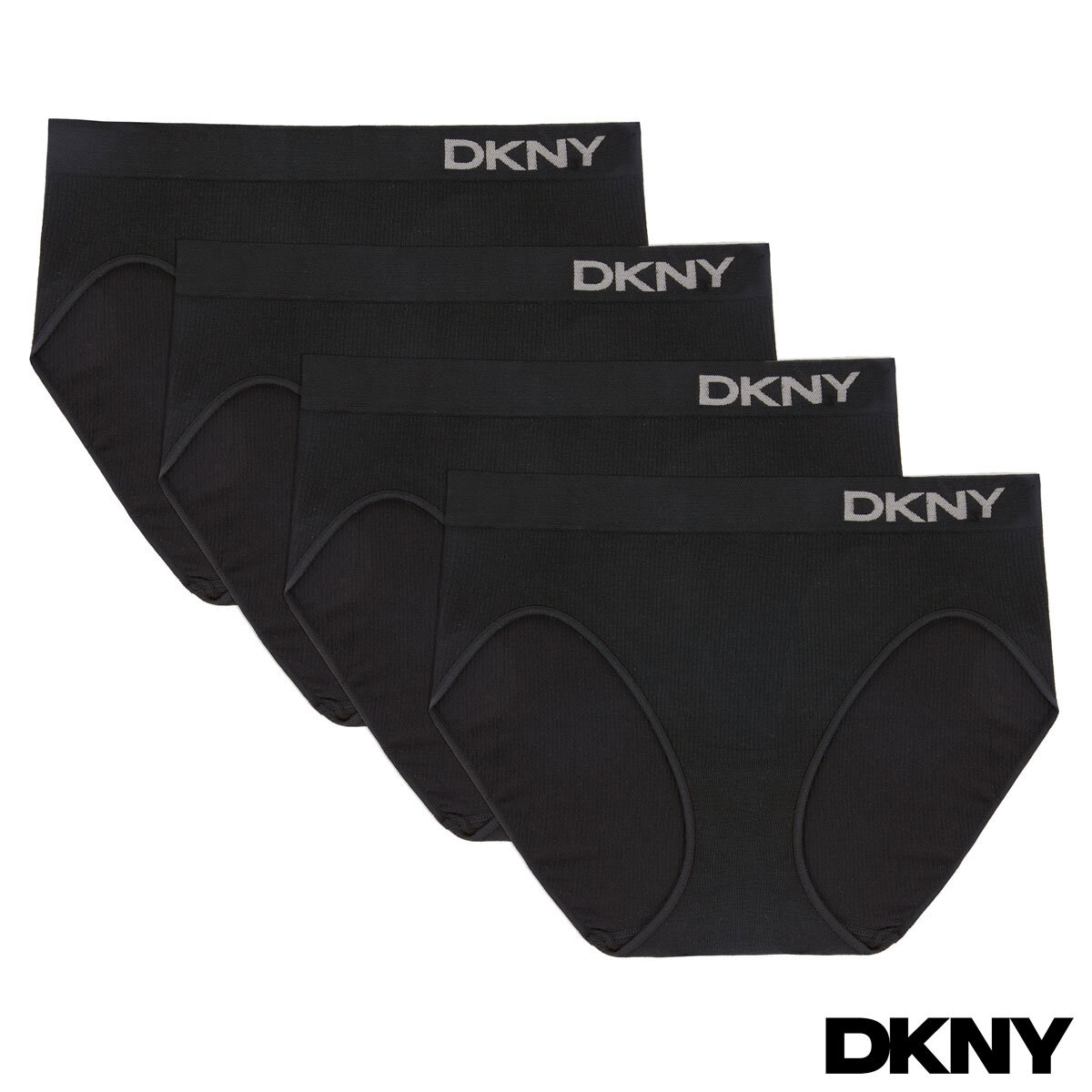 DKNY Seamless Rib Brief 4 Pack in Black